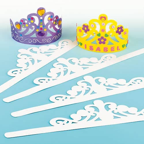 Tiara Blanks (Pack of 8) Size 60cm, Colour-In Card, Decorate & Personalise, Craft Blanks & Bases