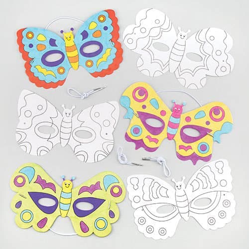 Butterfly Colour-in Masks (Pack of 6) Decoration Craft Kits