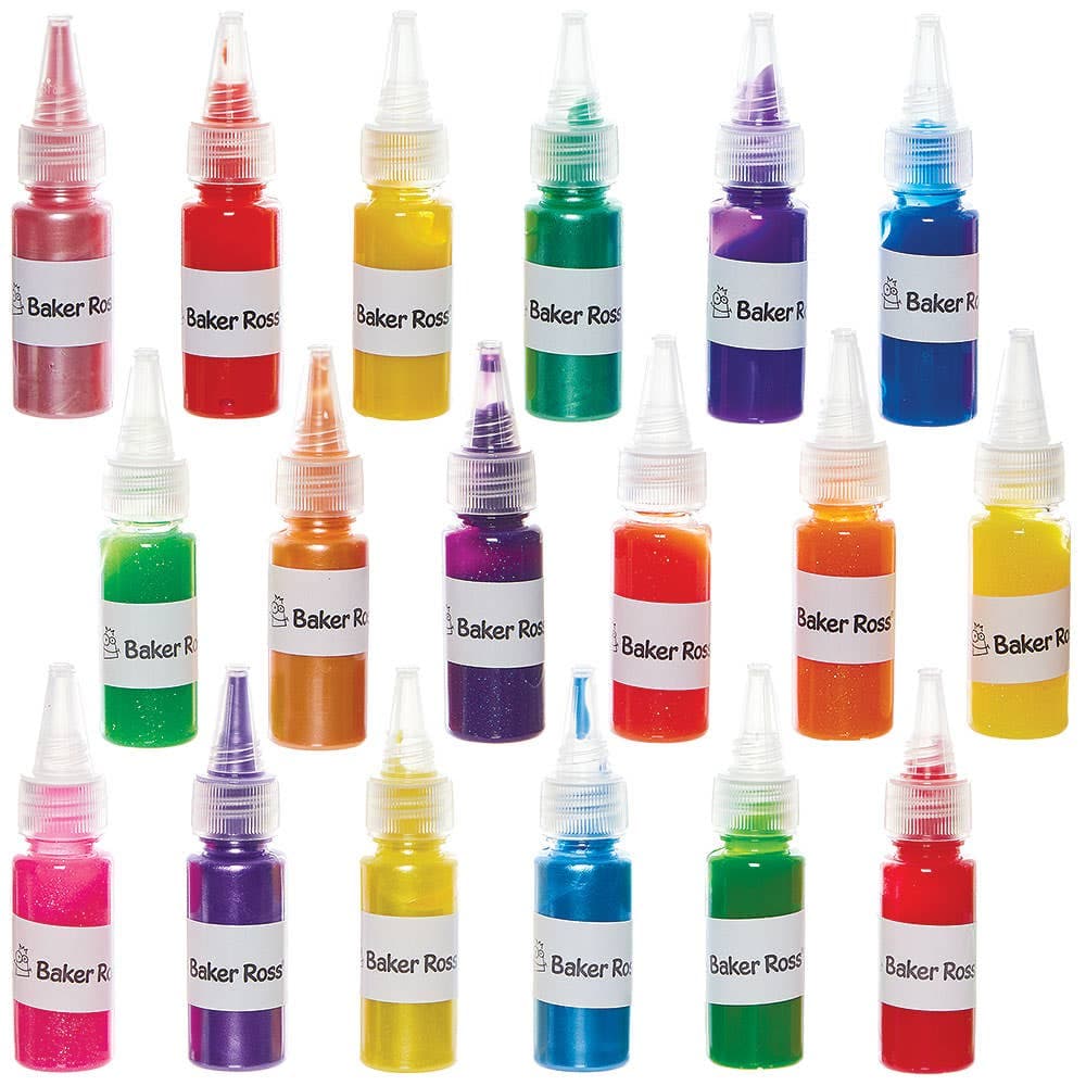 3D Fabric Paint Value Pack 18ml (Pack of 18) Art Supplies, Matte, Pearlised & Glitter Finishes, 18 Assorted Colours