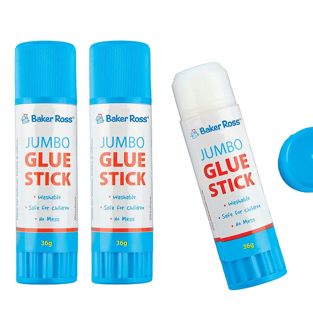 Jumbo Glue Sticks 36g (Pack of 6) Washable & Easy Use, Stationery For Crafts
