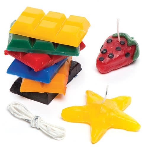 Candle Making Kit (Per pack) Craft Kits For Kids 6 assorted colours - Orange, Green, Red, Black, Blue and Yellow