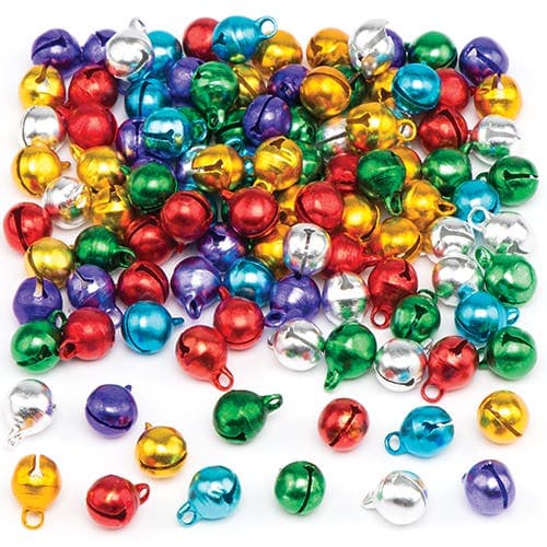 Mini Metallic Bells (Pack of 120) Craft Embellishments 6 assorted colours