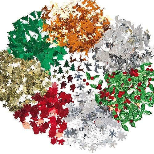 Christmas Sequins (56g pack) Christmas Craft Supplies, Assorted Colours & Designs