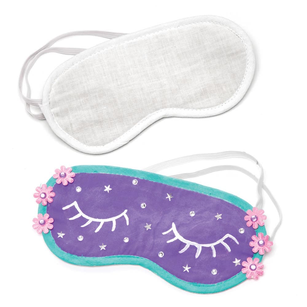 Fabric Eye Masks (Pack of 3) Design Your Own Mask, Adjustable Elastic Straps