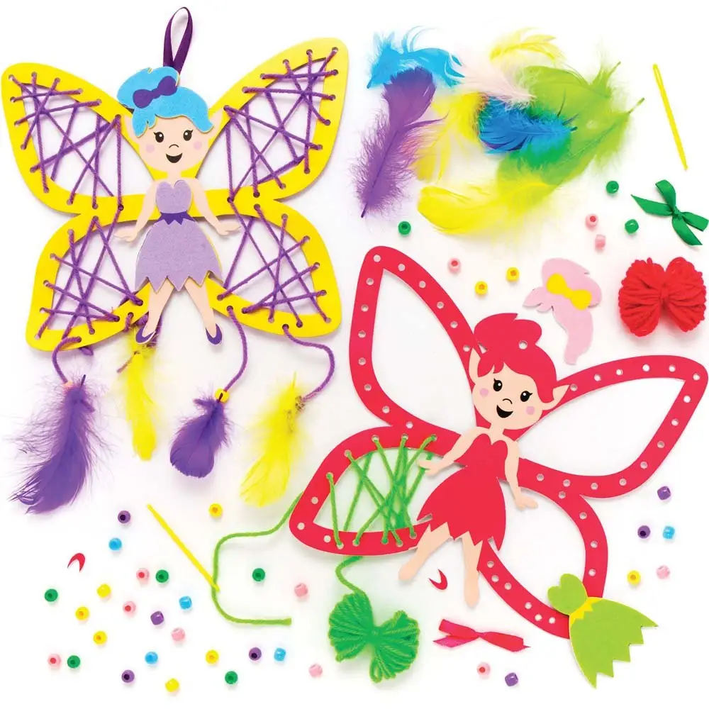 Fairy Dreamcatcher Kits (Pack of 4) Decoration Craft Kits 4 assorted fairy colours - Pink, Yellow, Green & Blue