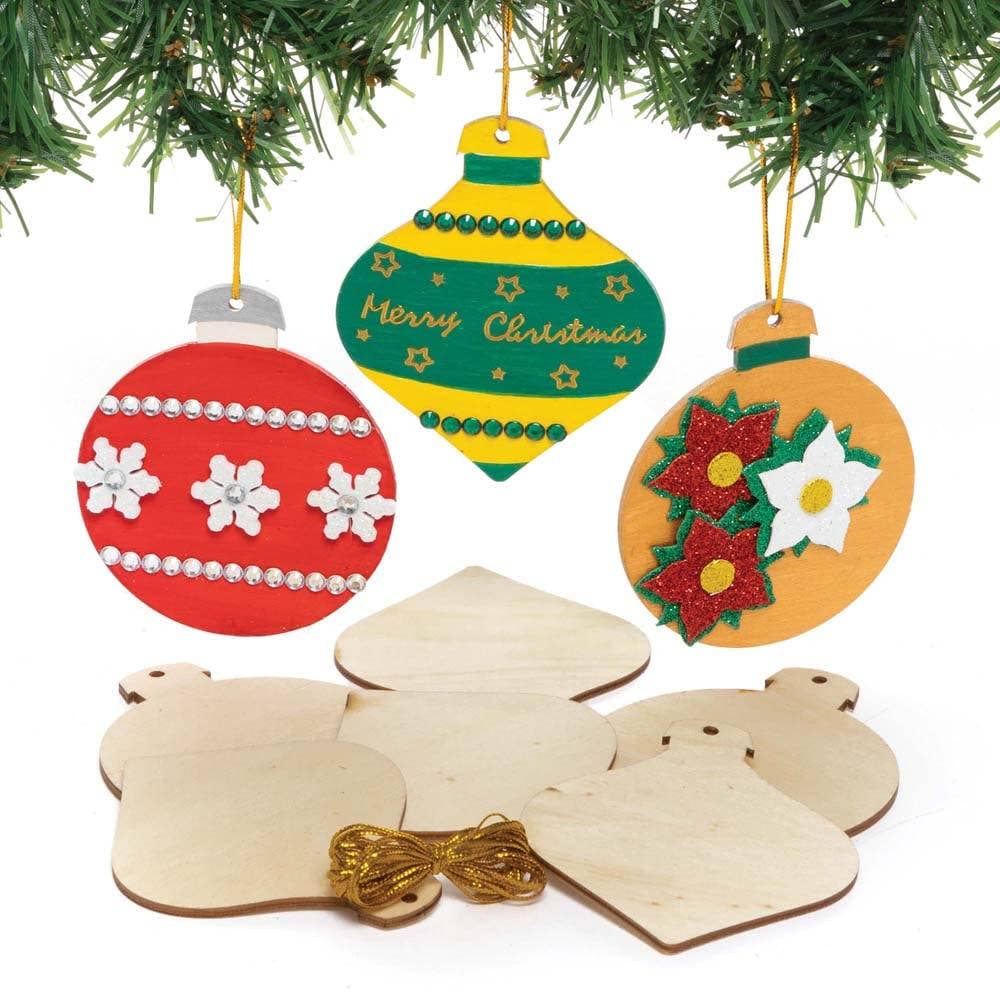 Wooden Baubles (Pack of 12) Christmas Crafts