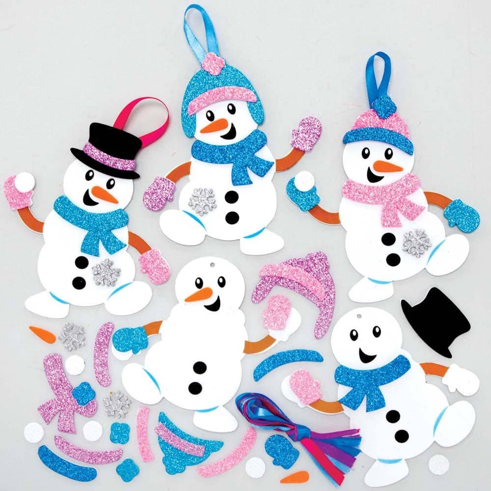 Snowman Foam Mix & Match Decoration Kits (Pack of 8) Christmas Crafts