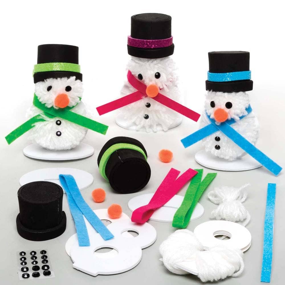 Snowman Pom Pom Kits (Pack of 3) Christmas Crafts