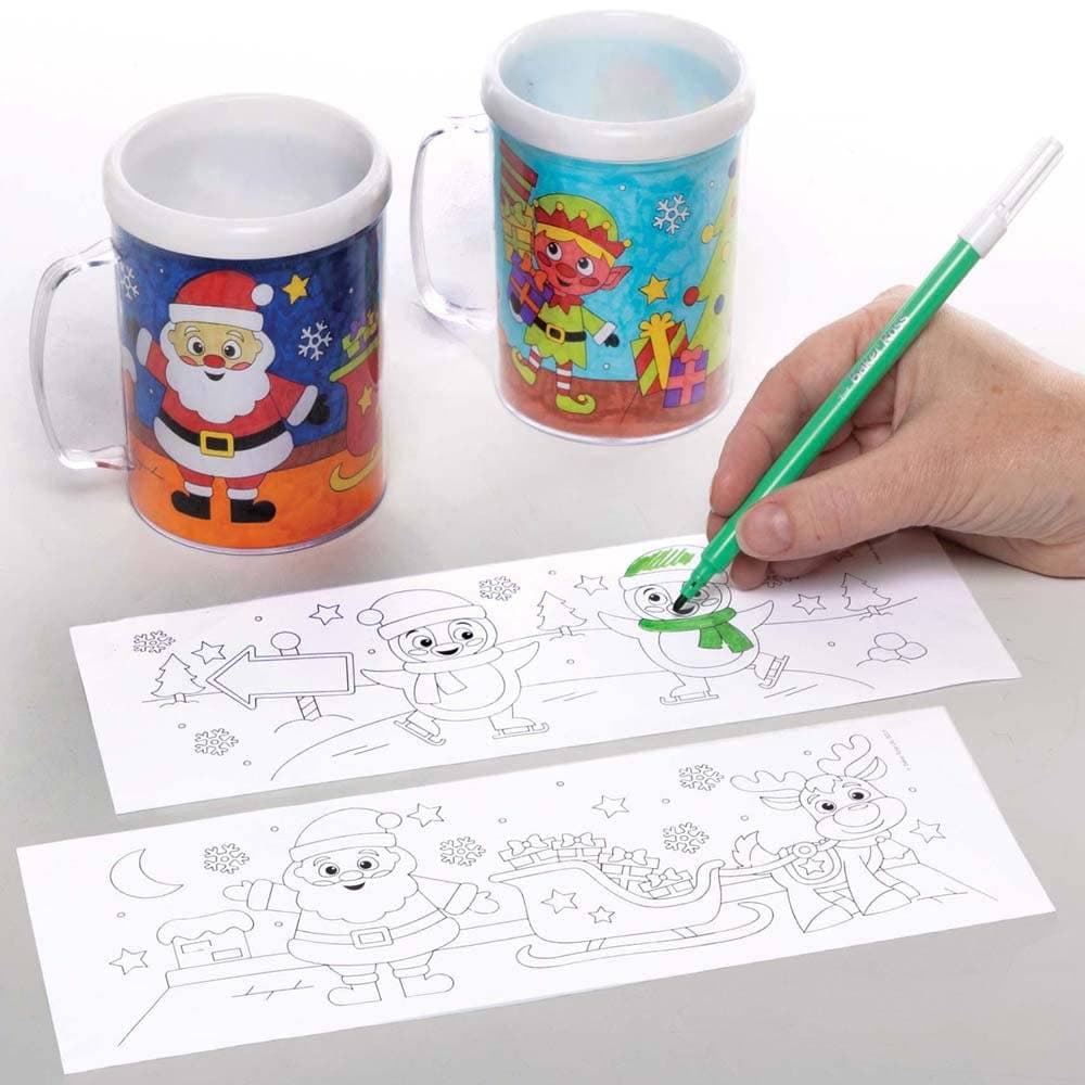 Christmas Colour-in Mugs (Pack of 3) Christmas Crafts