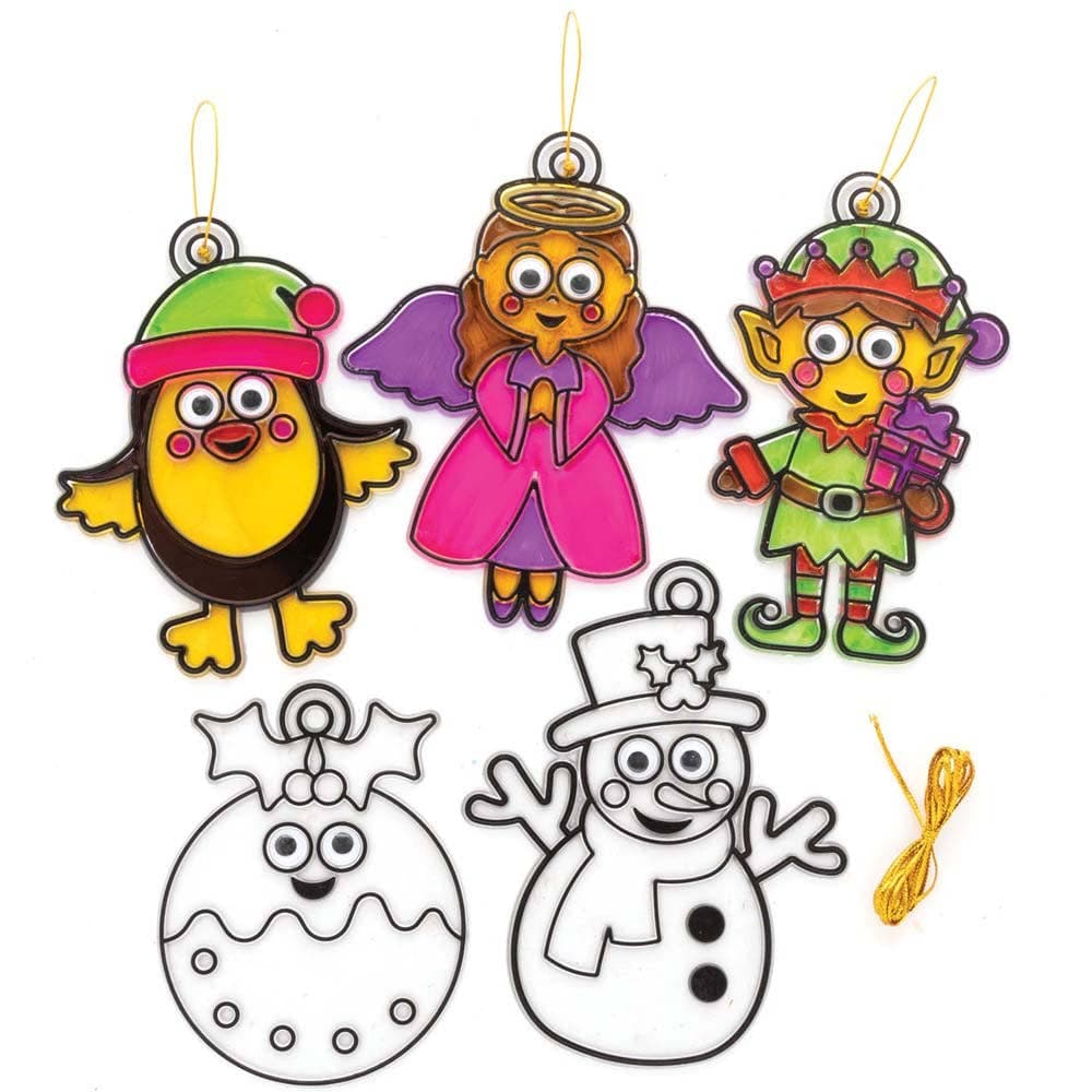 Christmas Wiggle-Eye Suncatcher Decorations (Pack of 8) Christmas Crafts