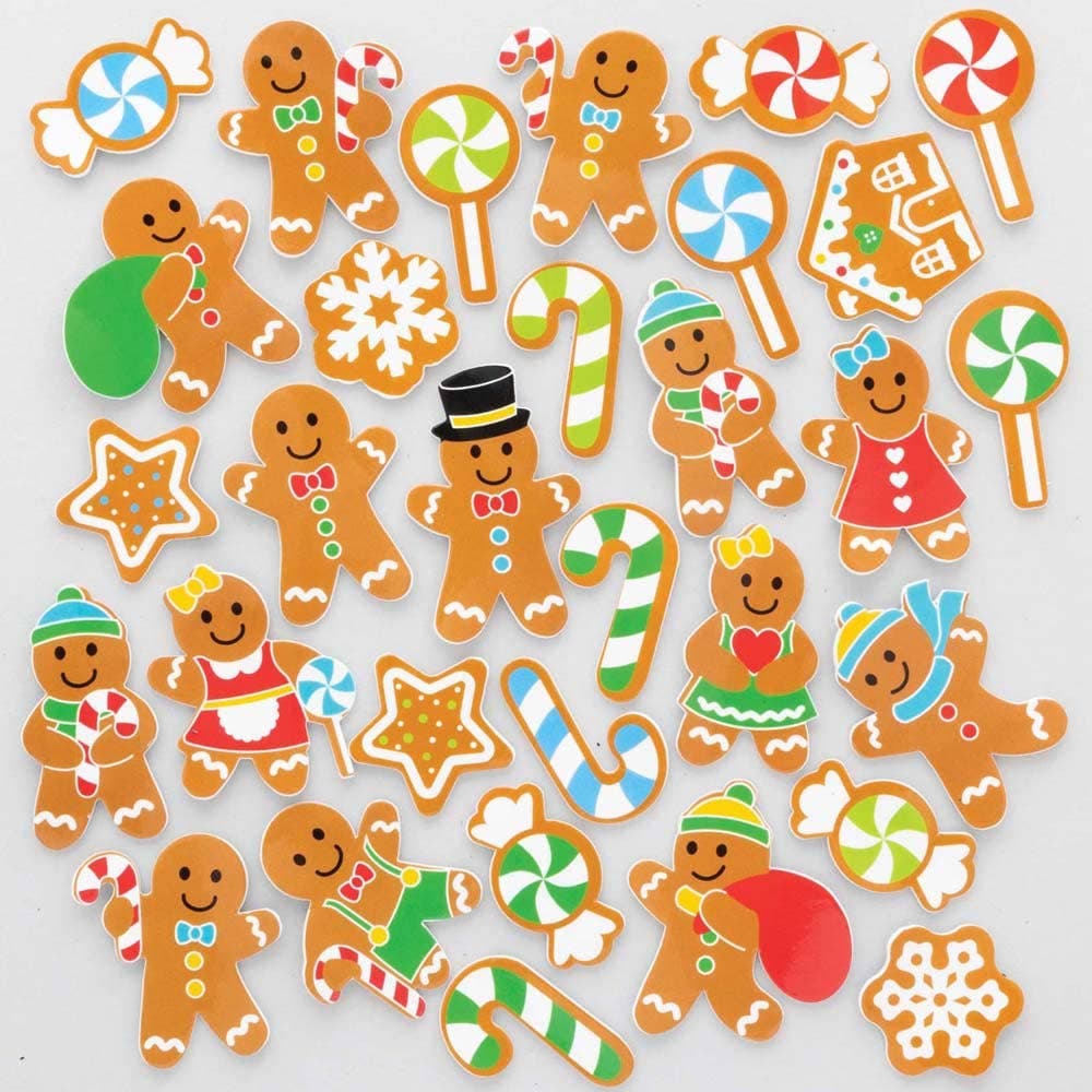 Gingerbread Man Foam Stickers (Pack of 200) Christmas Craft Supplies