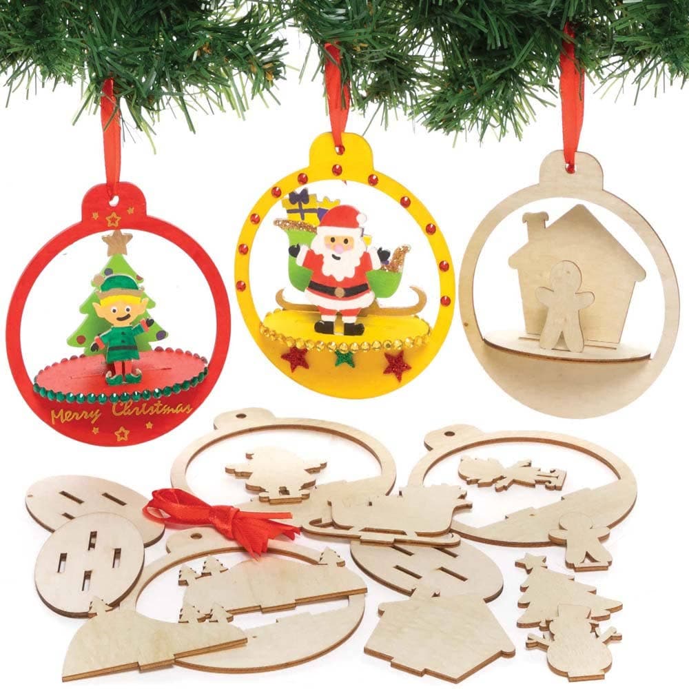 Christmas Bauble Wooden Scene Kits (Pack of 5) Christmas Crafts