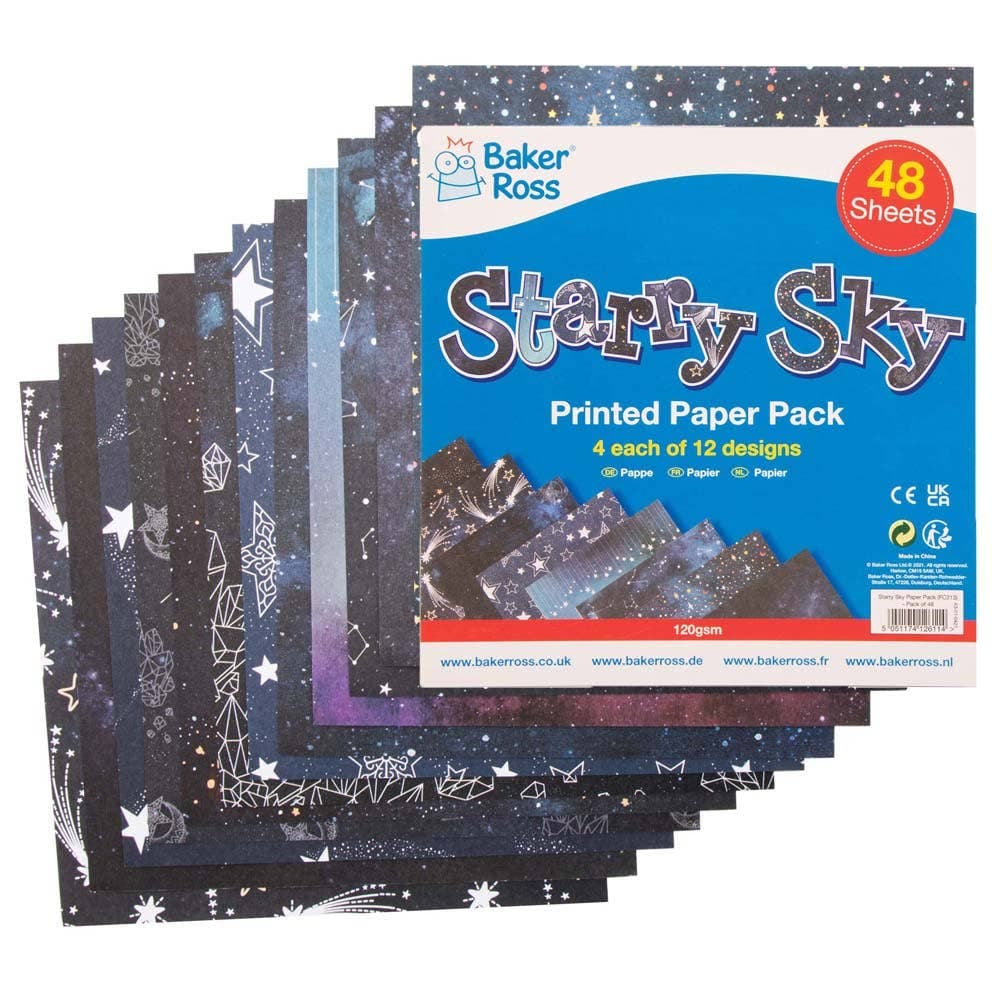 Starry Sky Printed Paper 120gsm (Pack of 48) Paper & Card
