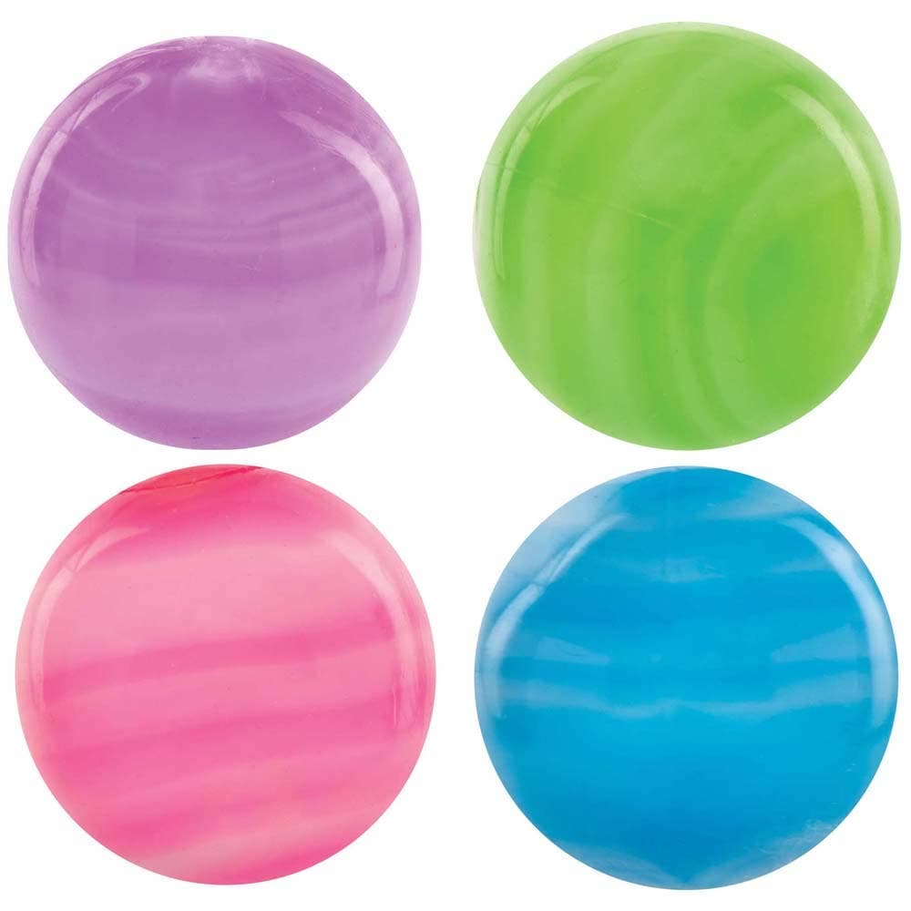 Light-Up Flashing Galaxy Balls (Pack of 4) Pocket Money Toys 4 colours - Green, Blue, Pink & Purple