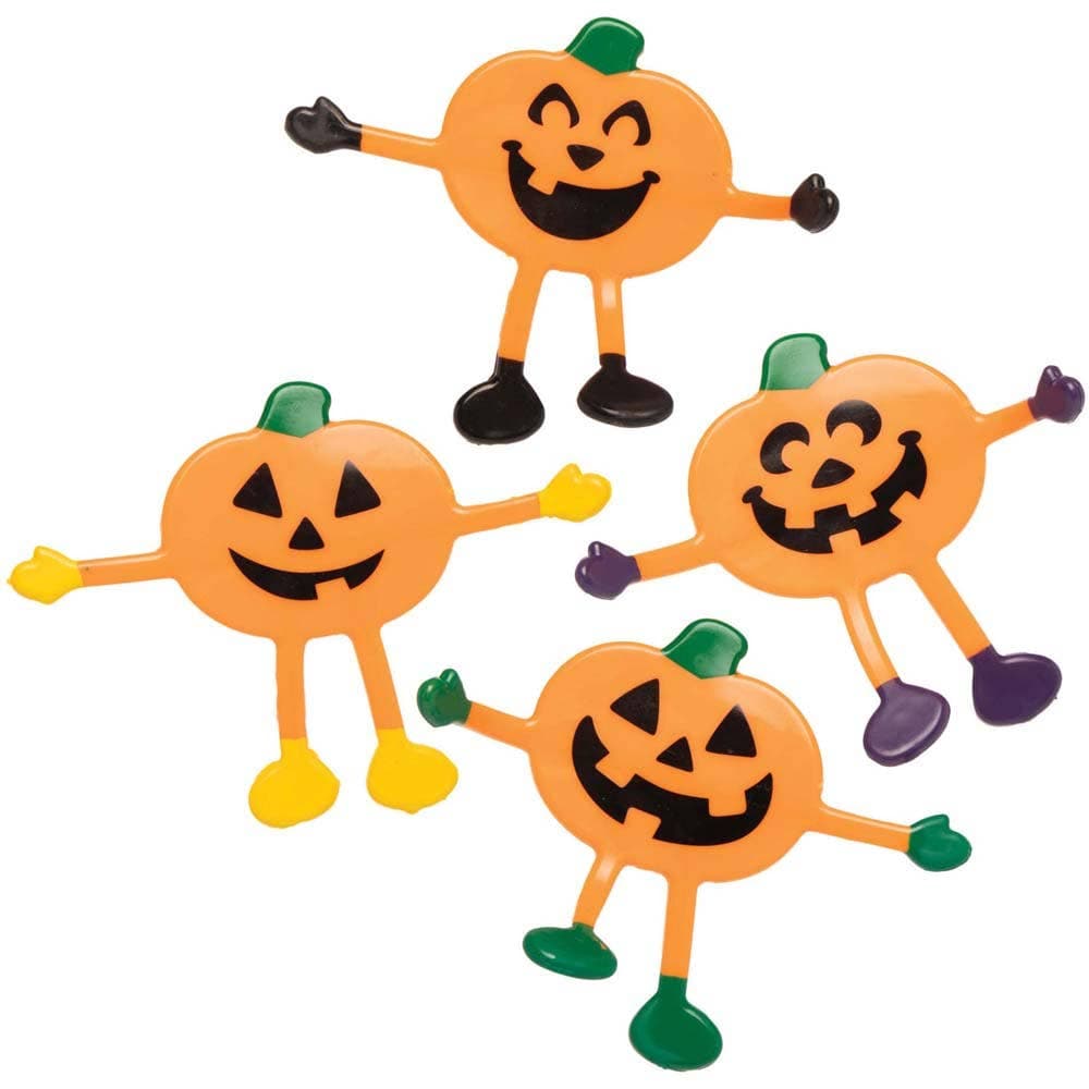 Pumpkin Bendies (Pack of 4) Soft & Sensory Toys, Approx. Height 9cm