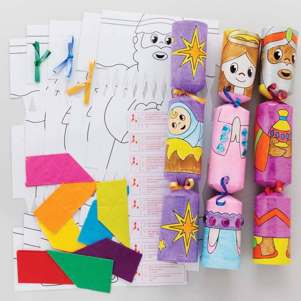 Nativity Colour-in Cracker Kits (Pack of 8) Christmas Crafts