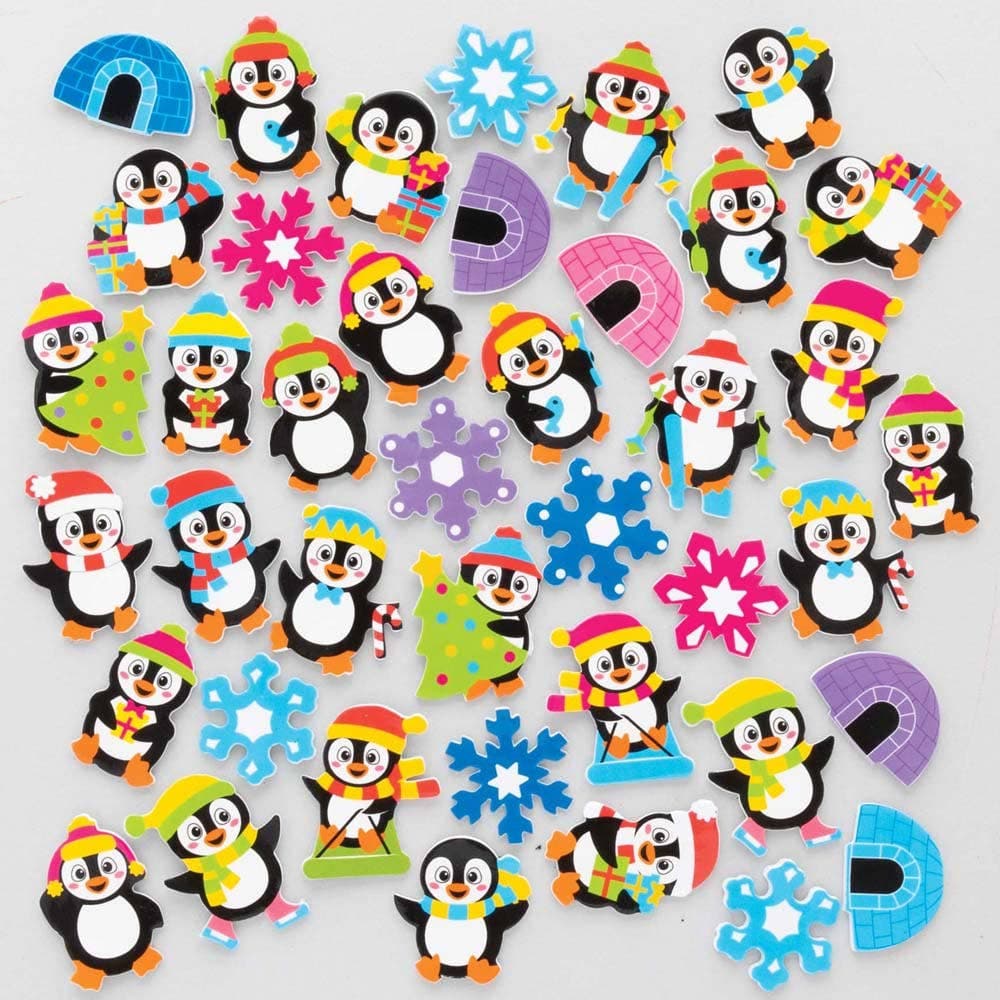 Penguin Foam Stickers (Pack of 200) Christmas Craft Supplies