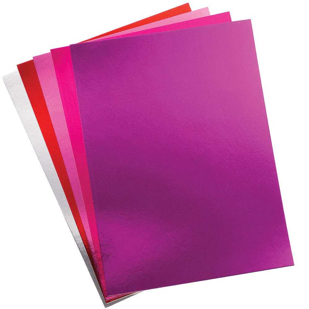 Red, Pinks & Purple Metallic Card (Pack of 20) High Quality, A4 Size Sheets, Art & Craft Supplies
