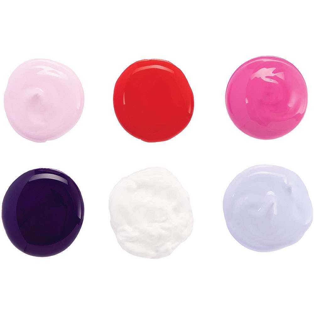Red, Pinks & Purple Acrylic Paint (Pack of 6) 150ml Per Bottle, Water-Based & Quick Drying, 6 Assorted Colours, Multi-Surface Safe