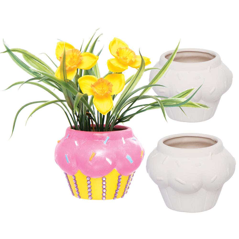 Cupcake Ceramic Flowerpots (Box of 3) Nature Craft Kits