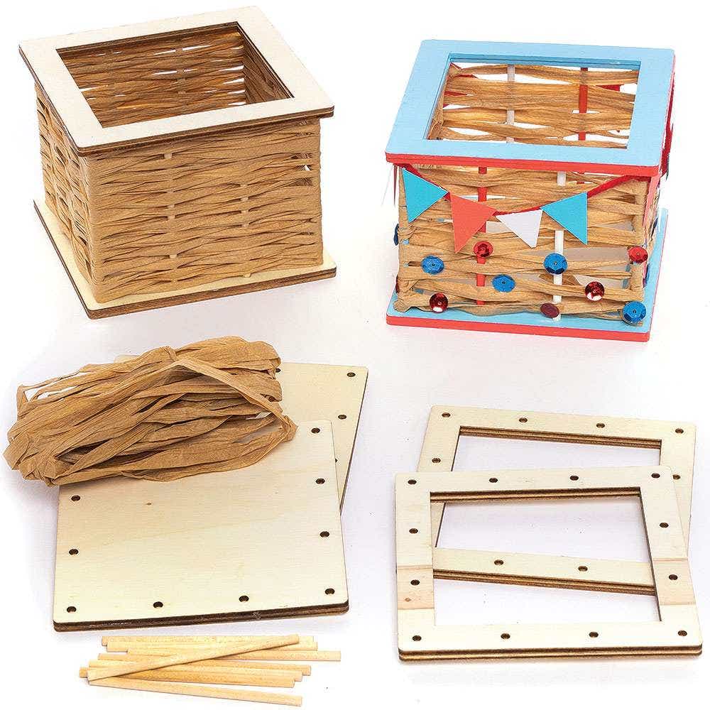 Wooden Square Basket Weaving Kits (Pack of 2) Sewing & Weaving Craft Kits