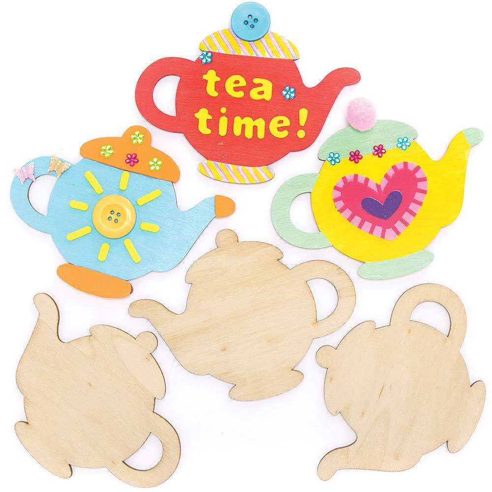 Teapot Wooden Coasters (Pack of 10) Decoration Craft Kits