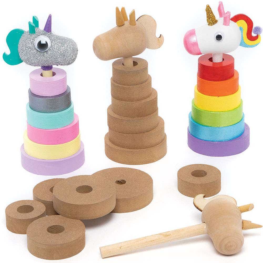 Unicorn Wooden Stacking Kits (Pack of 2) Art Craft Kits