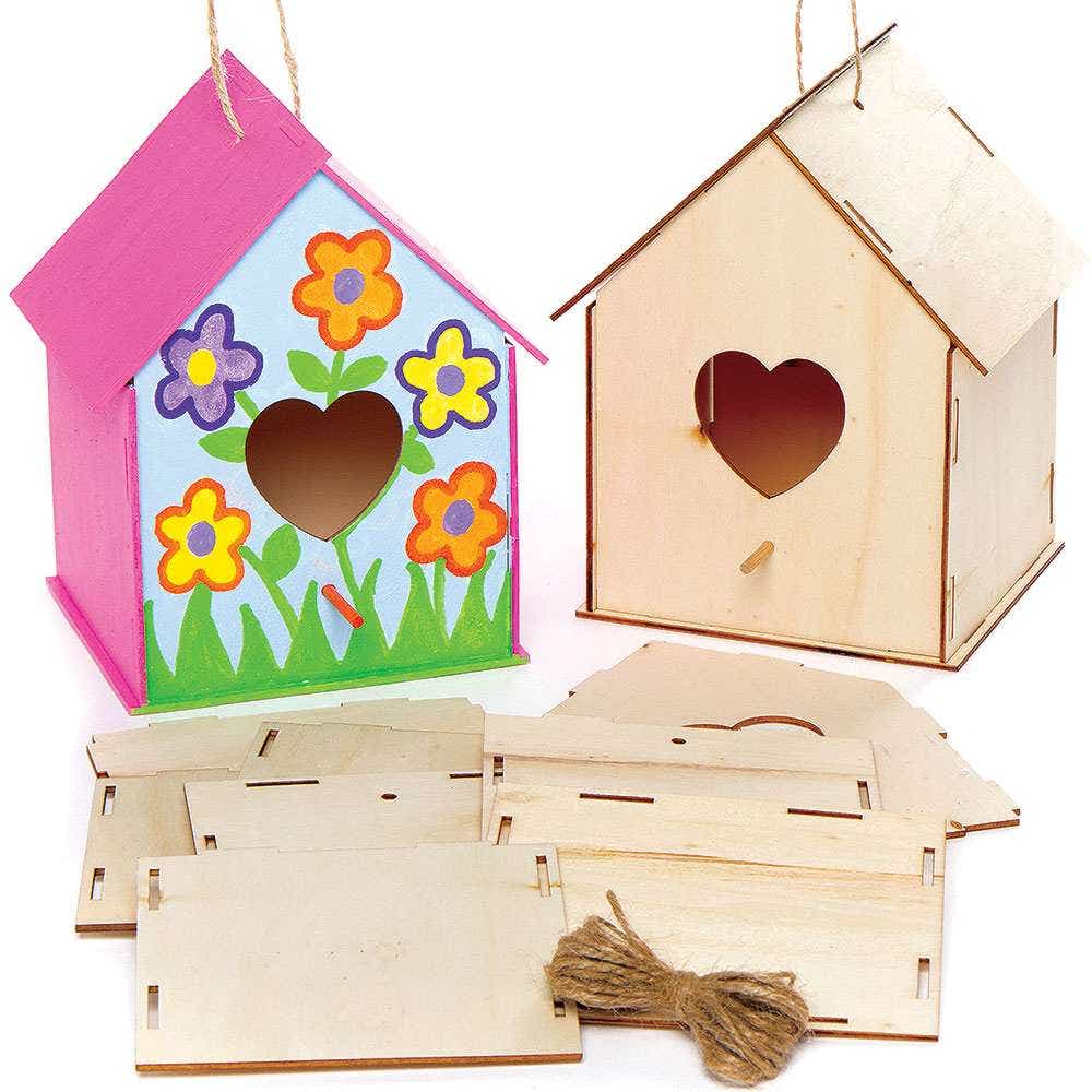 Heart Wooden Birdhouse Kits (Pack of 2) Nature Craft Kits