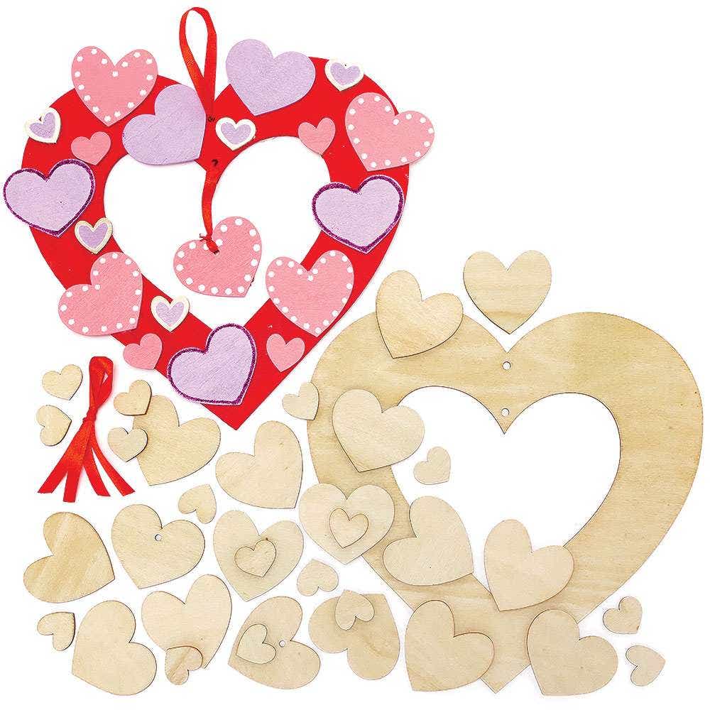 Heart Wooden Wreath Kits (Pack of 2) Decoration Craft Kits