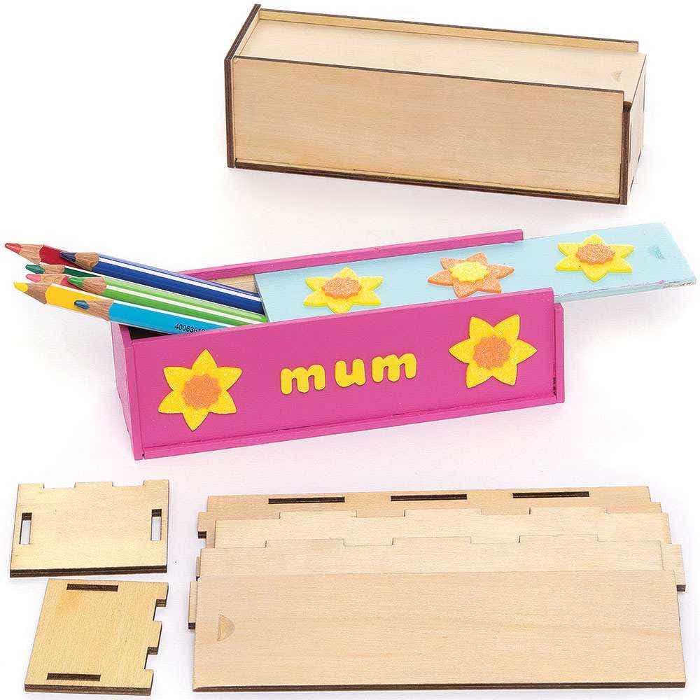 Wooden Pencil Box Kits (Pack of 3) Art Craft Kits