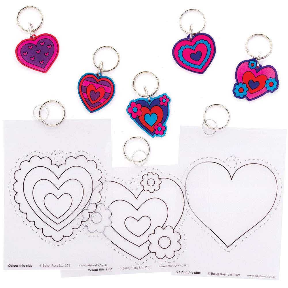 Heart Super Shrink Keyrings (Pack of 10) Small Toys