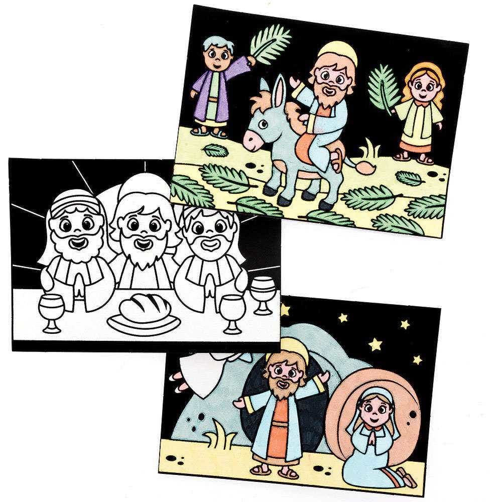 Holy Week Fuzzy Art Pictures (Pack of 10) Easter Crafts For Kids