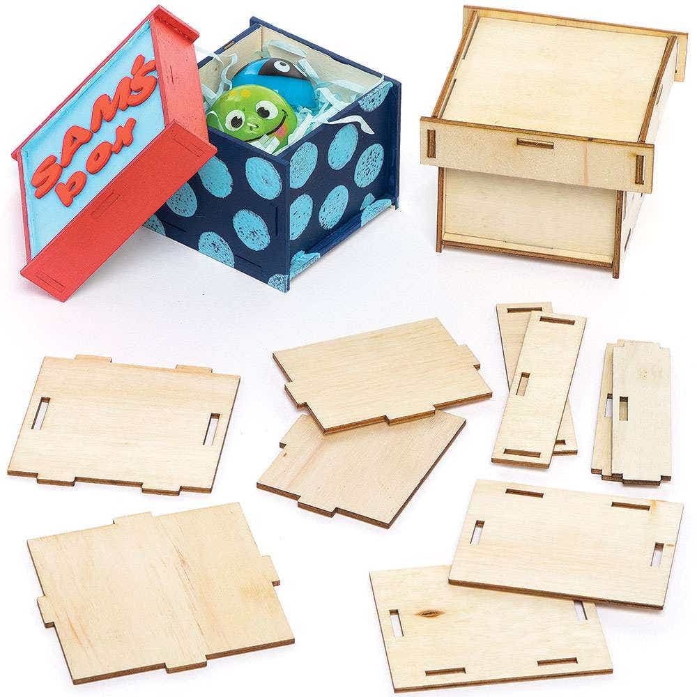 Wooden Mini Keepsake Box Kits (Pack of 3) Art Craft Kits