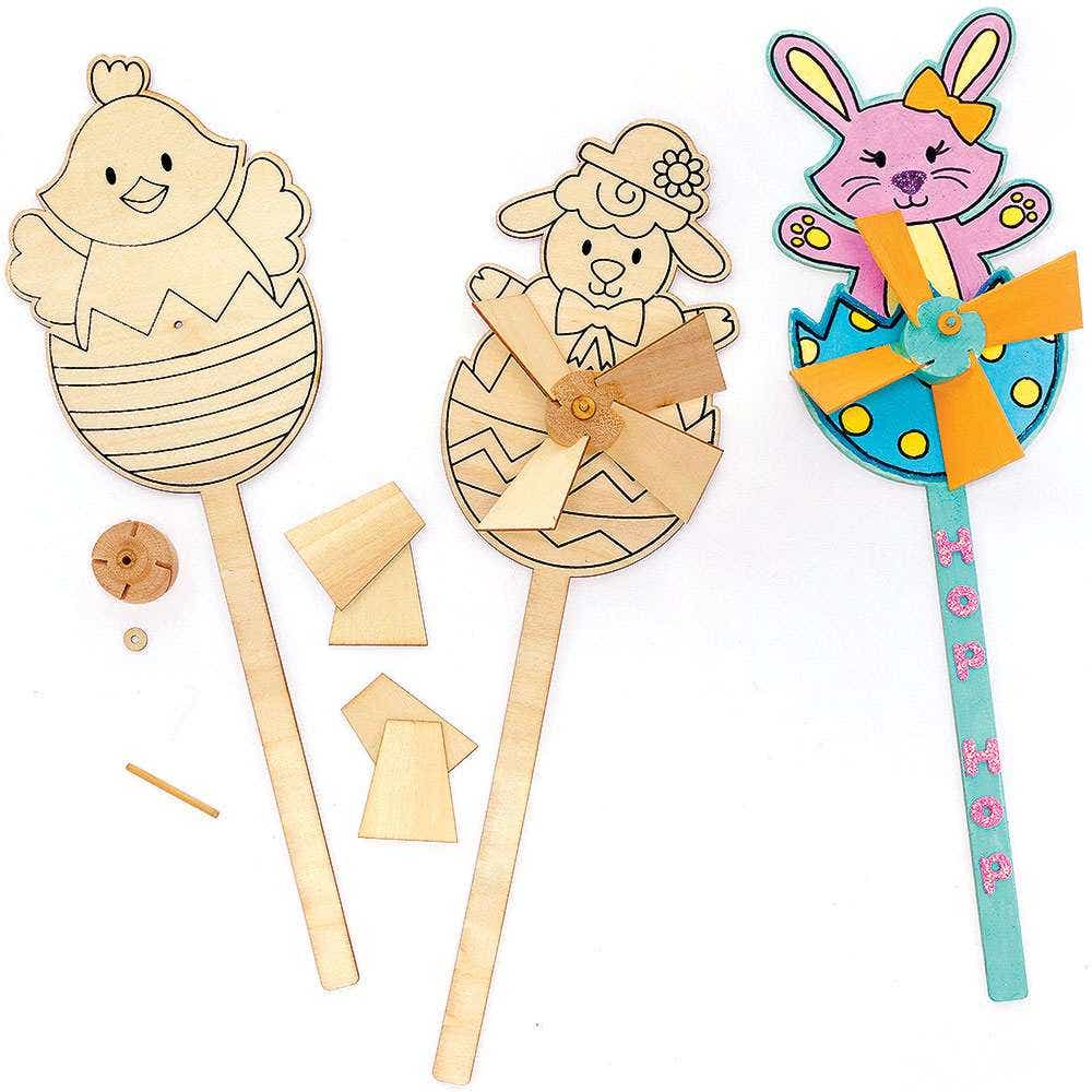 Easter Wooden Windmill Kits (Pack of 4) Easter Crafts For Kids