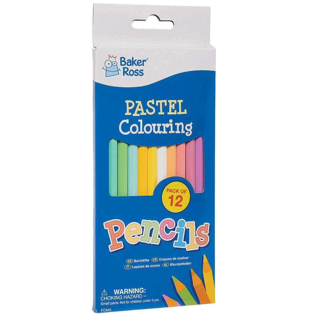 Pastel Colouring Pencils (Per 2 boxes) Drawing 12 assorted pastel colours per box