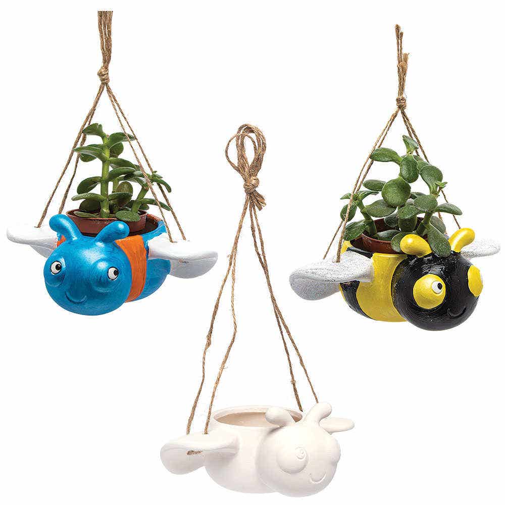 Flying Insect Bug Ceramic Hanging Flowerpots (Box of 3) Nature Craft Kits