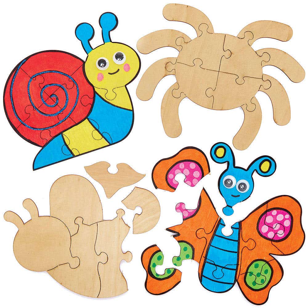 Insect Bug Wooden Jigsaw Puzzles (Pack of 5) Creative Play Toys