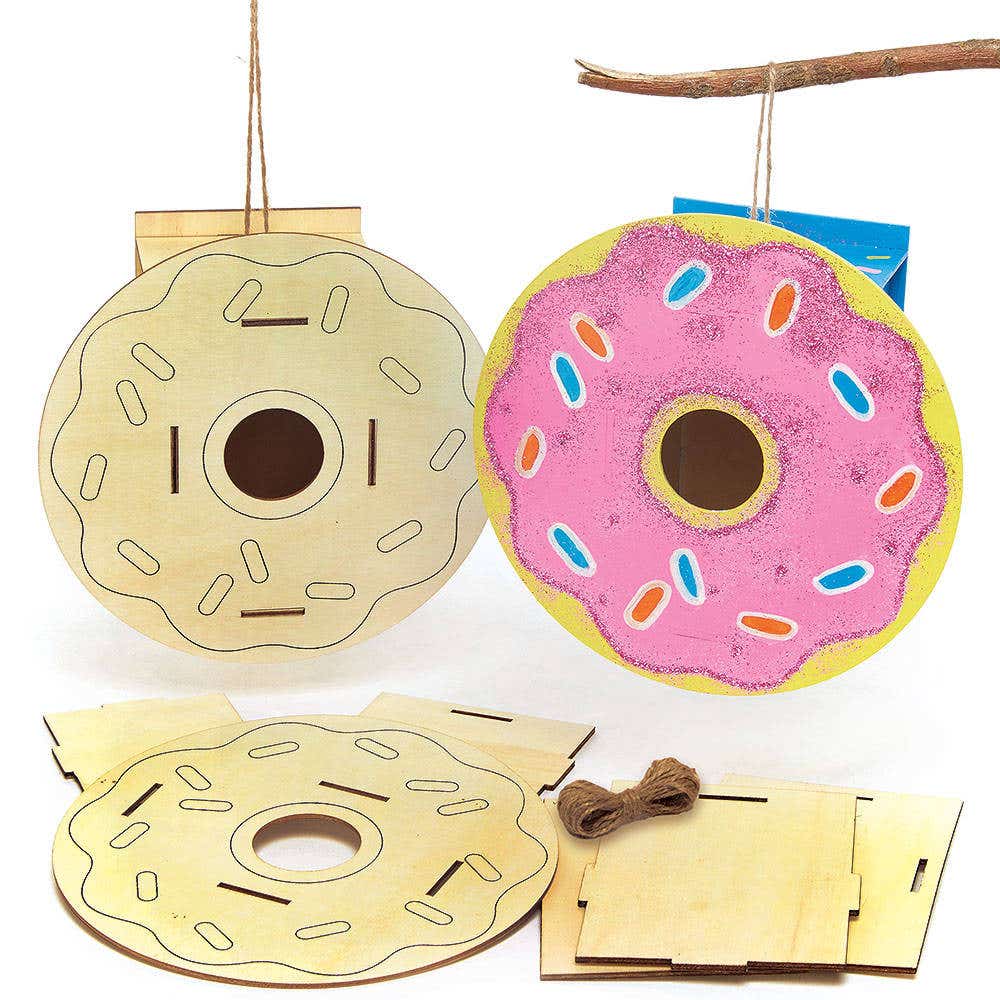 Doughnut Wooden Bird House Kits (Pack of 2) Nature Craft Kits