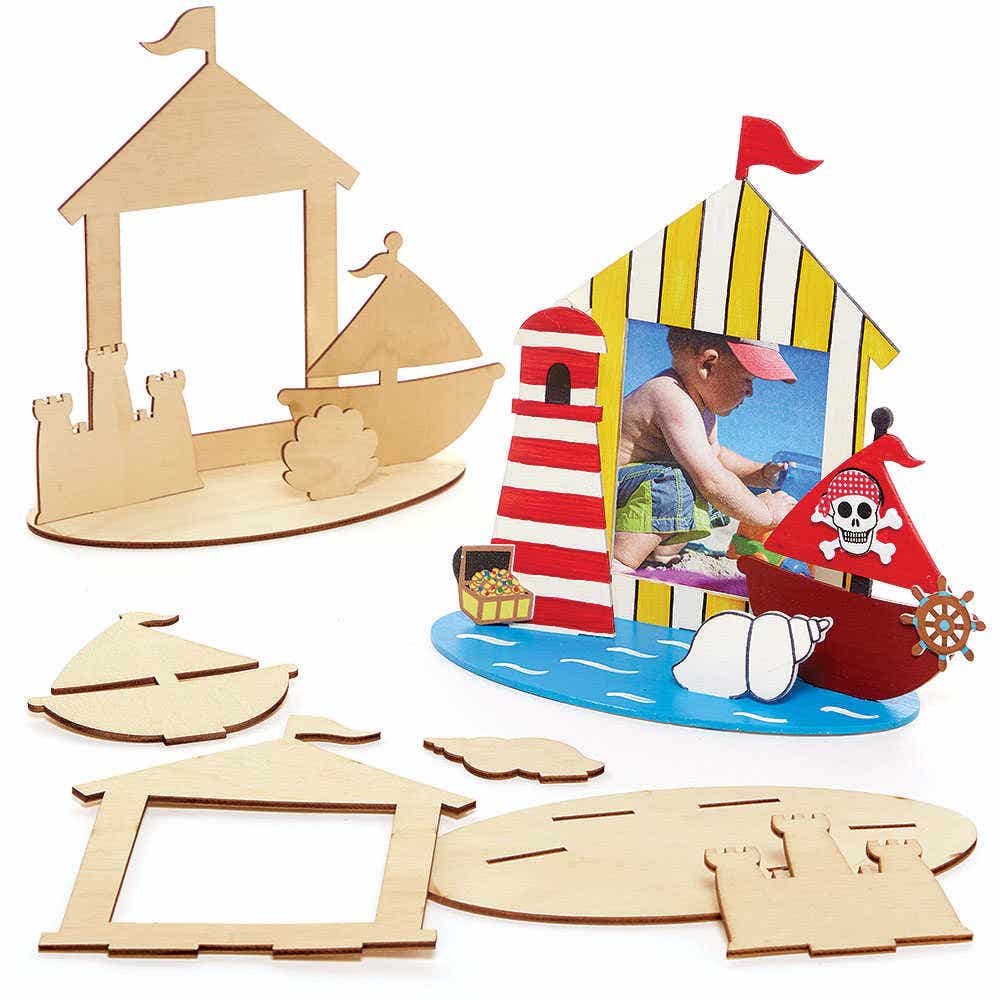 Seaside Wooden Photo Frame Scene Kits (Pack of 4) Decoration Craft Kits