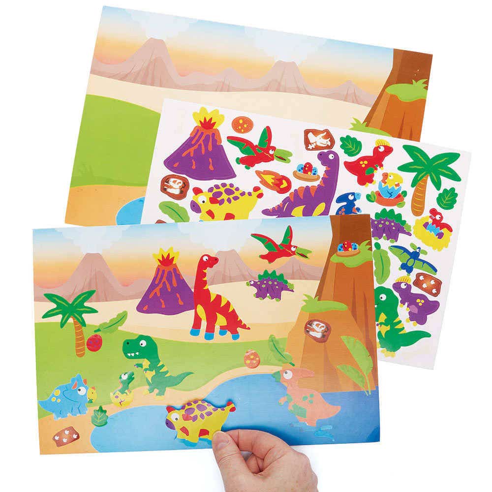 Dinosaur Sticker Scenes (Pack of 5) Art Craft Kits