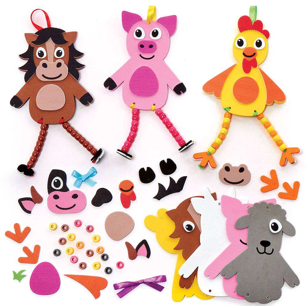 Farm Dangly Legs Decoration Kits (Pack of 5) Decoration Craft Kits
