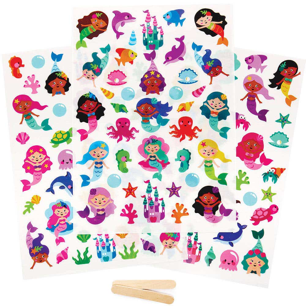Mermaid Rub-On Transfer Stickers (Pack of 120) Stickers