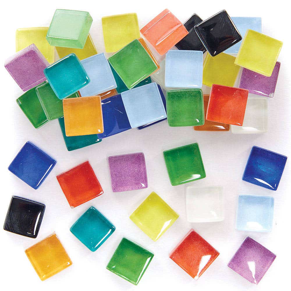 Glass Mosaic Tiles (Per 500g tub) Range Of Colours, Tile Size 10mm x 10mm, Create Your Own