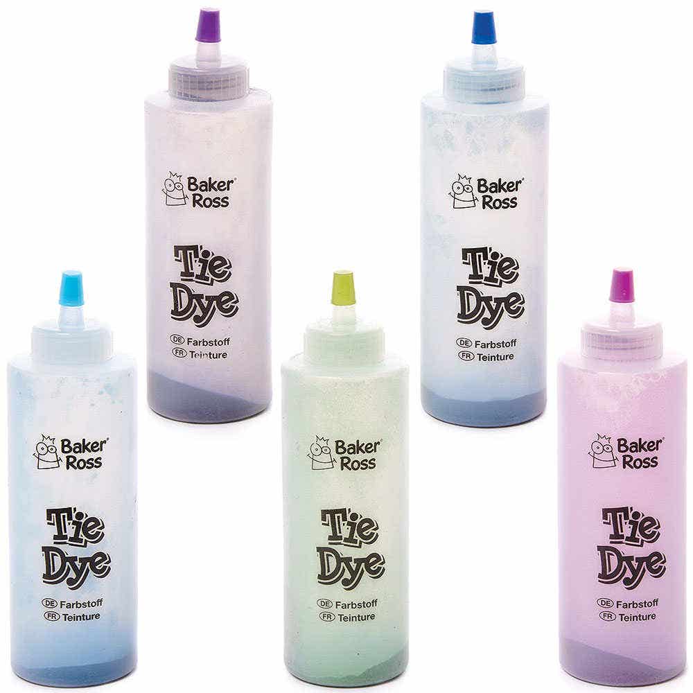 Mermaid Tie Dye Kit (Pack of 5) Bottle Size 13cm, Use On Up To 15 Projects, 5 Assorted Colours, Surface Cover Included