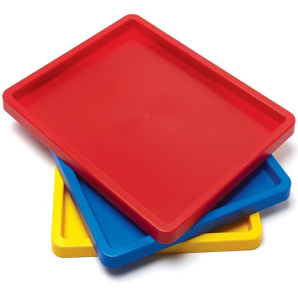 Coloured Craft Trays (Pack of 3) Craft Storage 3 assorted colours - Red, Blue & Yellow