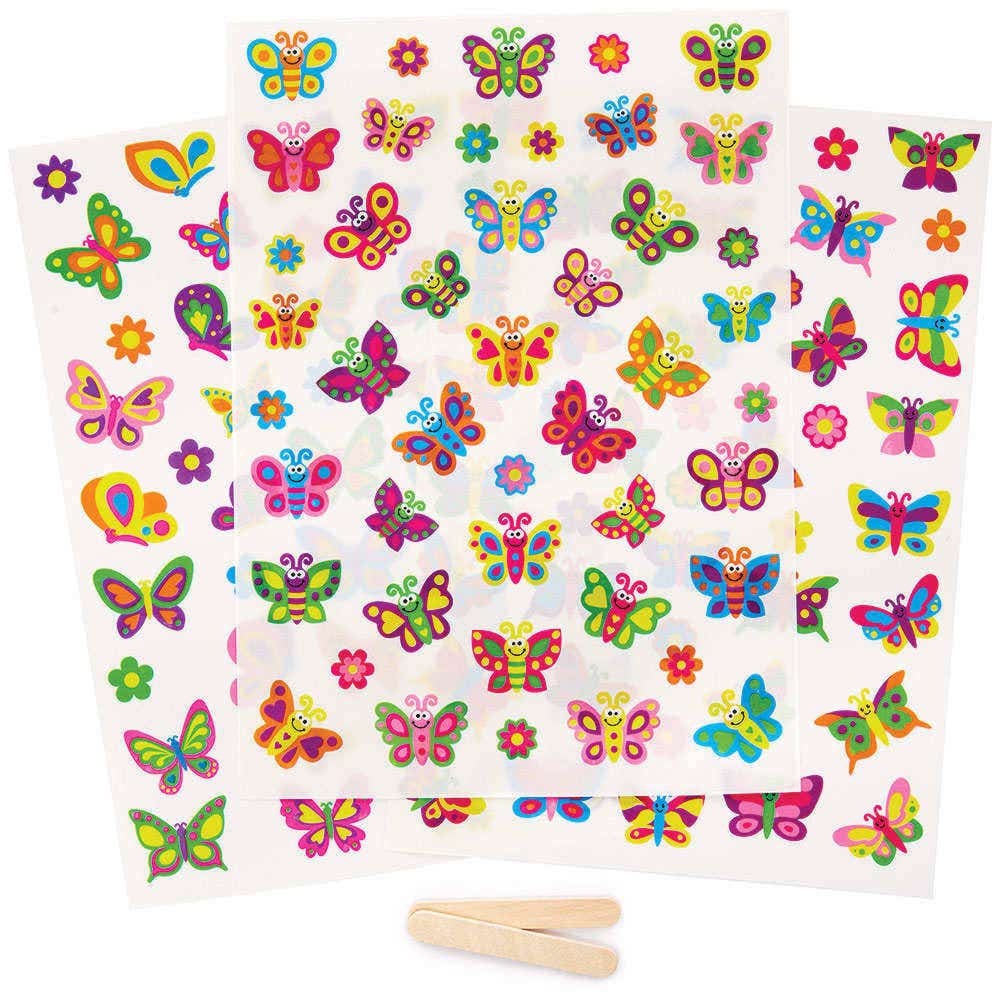 Butterfly Rub-On Transfer Stickers (Pack of 135) Stickers