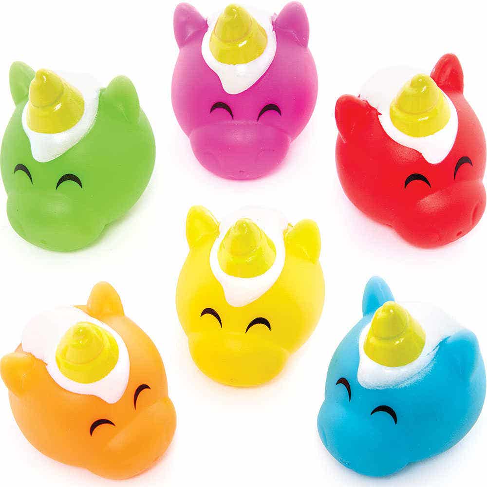Rainbow Unicorn Water Squirters (Pack of 6) Pocket Money Toys 6 assorted colours - Red, Orange, Yellow, Green, Blue & Violet