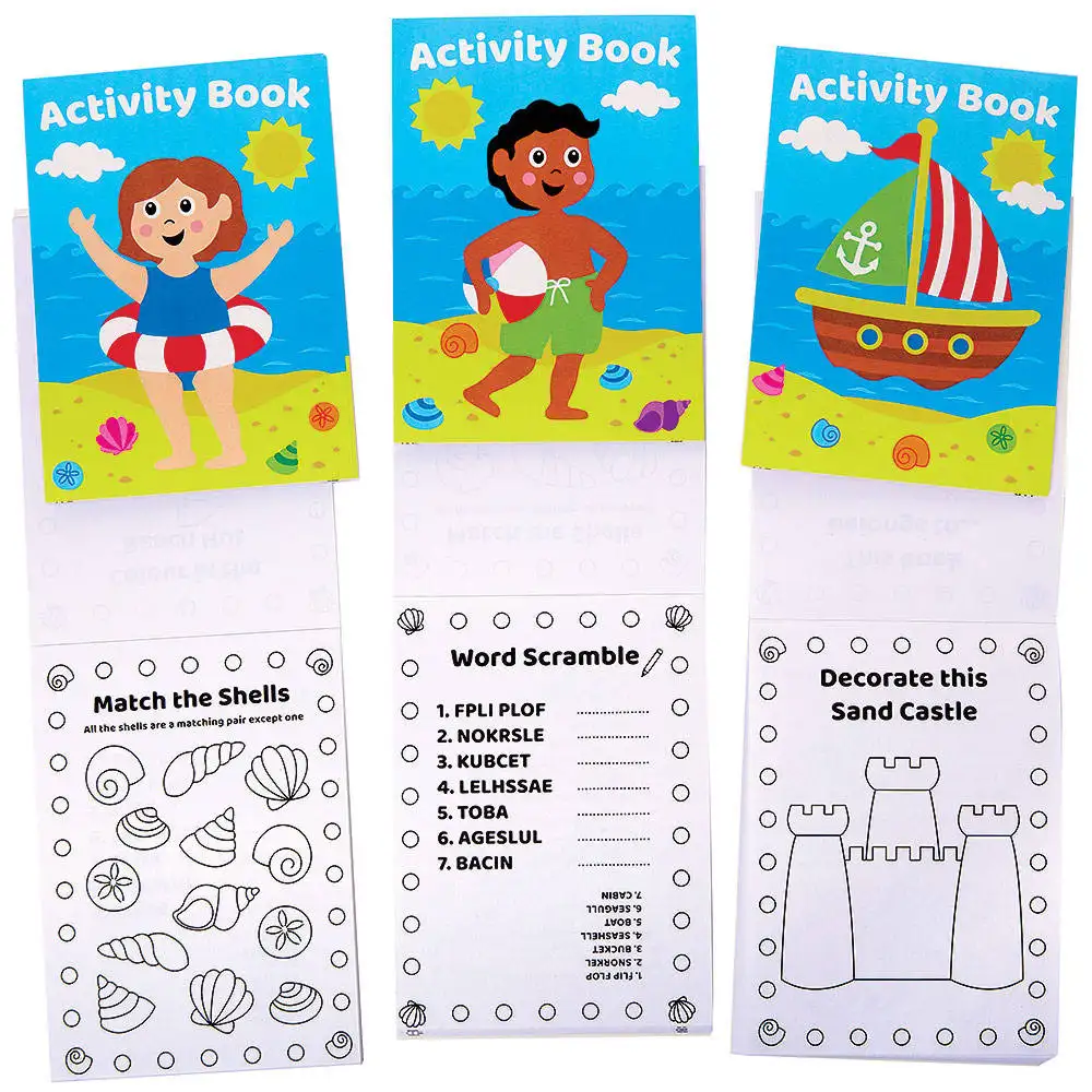 Seaside Mini Activity Books (Pack of 12) Creative Play Toys