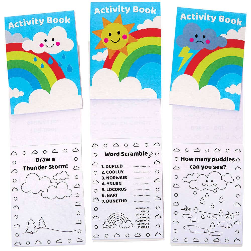 Rainbow Mini Activity Books (Pack of 12) Creative Play Toys