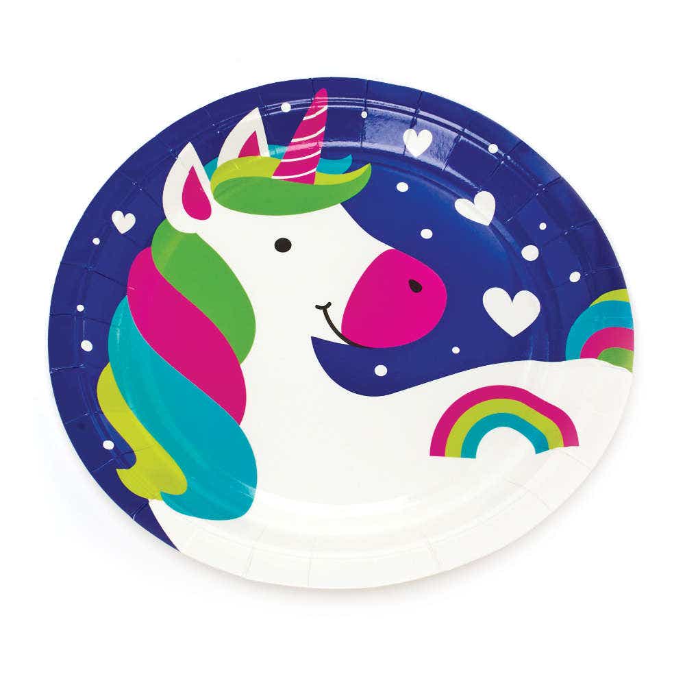 Rainbow Unicorn Party Plates (Pack of 10) Party Tableware